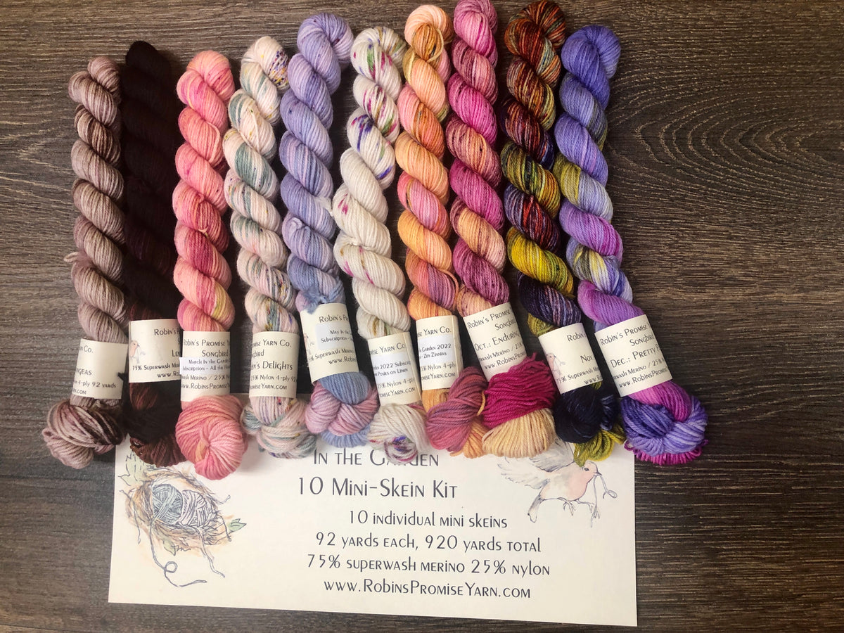In the Garden 10miniskein Kit Robin's Promise Yarn Co.